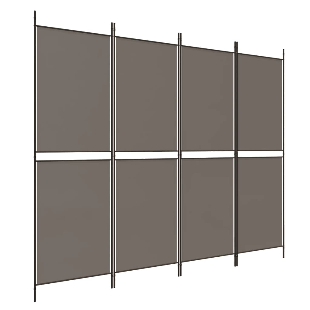 4-paneelinen Tilanjakaja antrasiitti 200x180 cm kangas - Sisustajankoti.fi