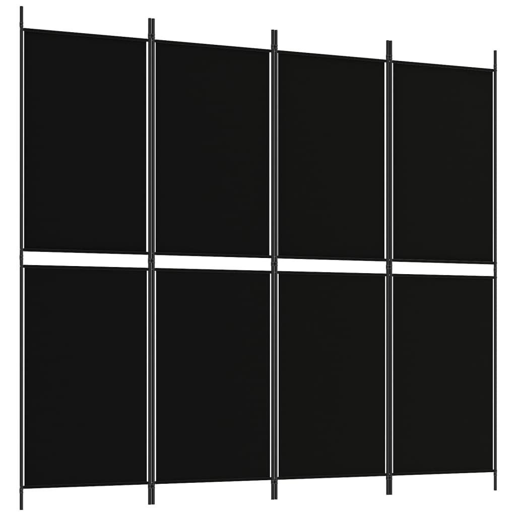 4-paneelinen Tilanjakaja musta 200x180 cm kangas - Sisustajankoti.fi