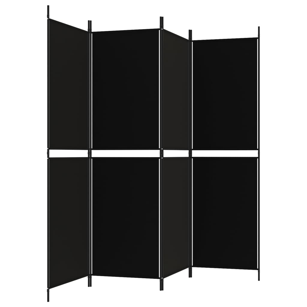 4-paneelinen Tilanjakaja musta 200x180 cm kangas - Sisustajankoti.fi