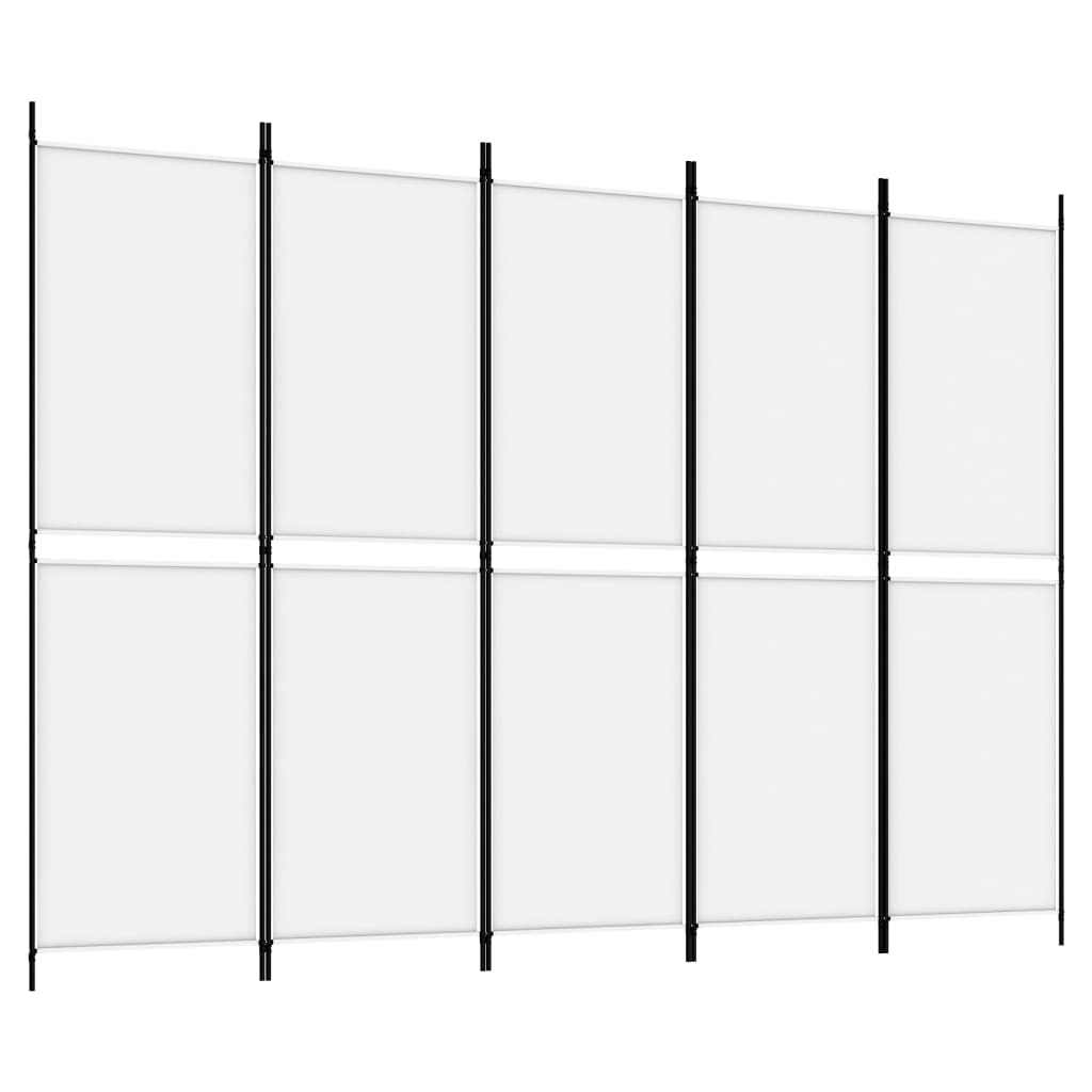 5-paneelinen Tilanjakaja valkoinen 250x180 cm kangas - Sisustajankoti.fi