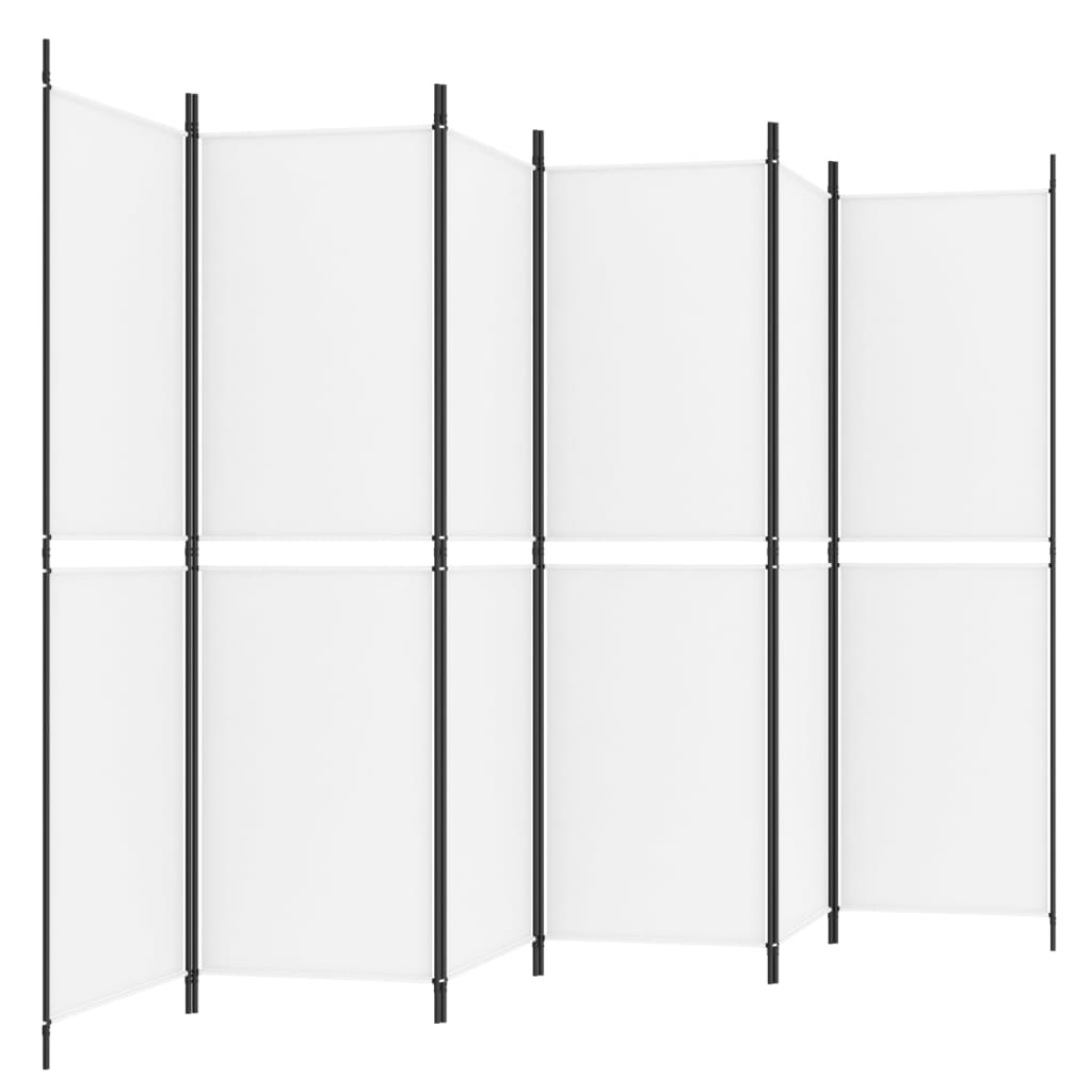 6-paneelinen Tilanjakaja valkoinen 300x180 cm kangas - Sisustajankoti.fi
