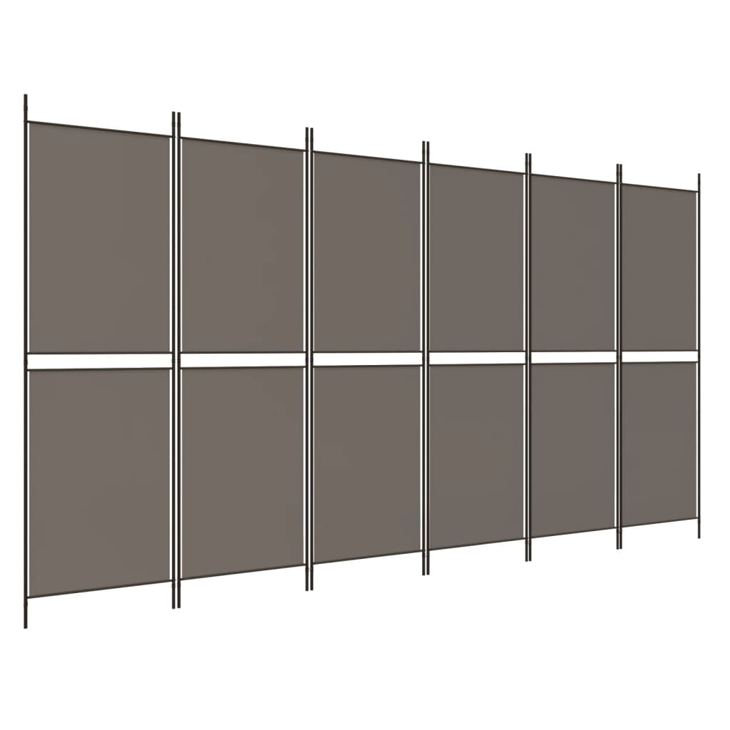 6-paneelinen Tilanjakaja antrasiitti 300x180 cm kangas - Sisustajankoti.fi