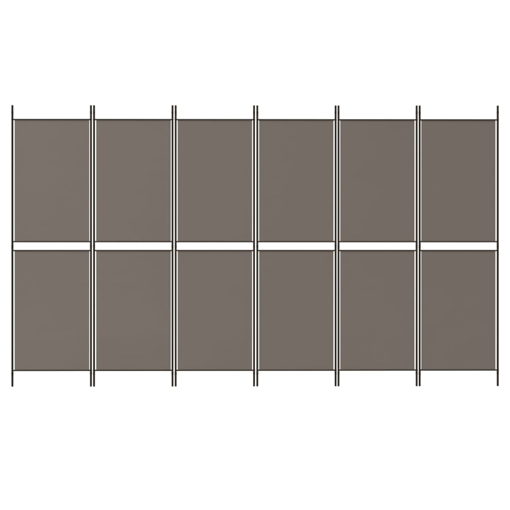 6-paneelinen Tilanjakaja antrasiitti 300x180 cm kangas - Sisustajankoti.fi