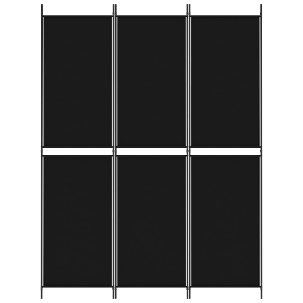 3-paneelinen Tilanjakaja musta 150x200 cm kangas - Sisustajankoti.fi