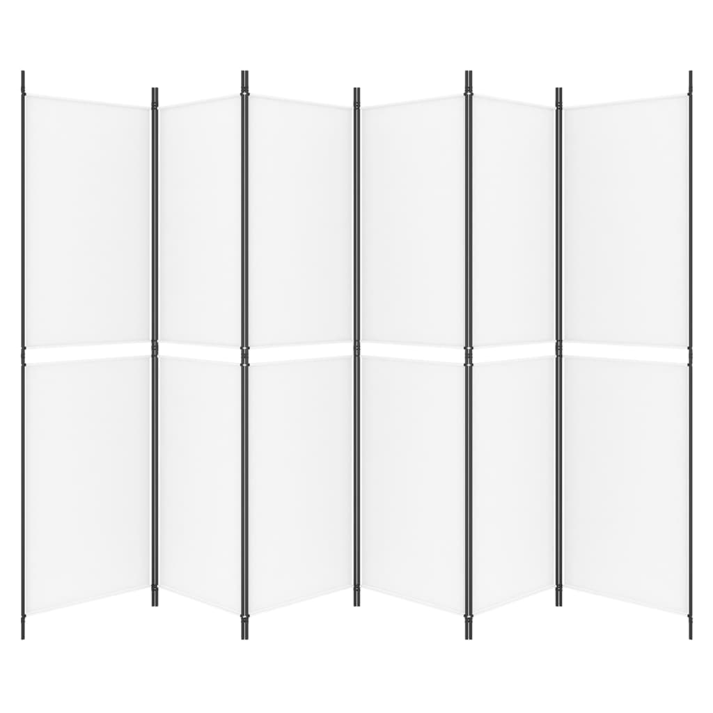 6-paneelinen Tilanjakaja valkoinen 300x200 cm kangas - Sisustajankoti.fi
