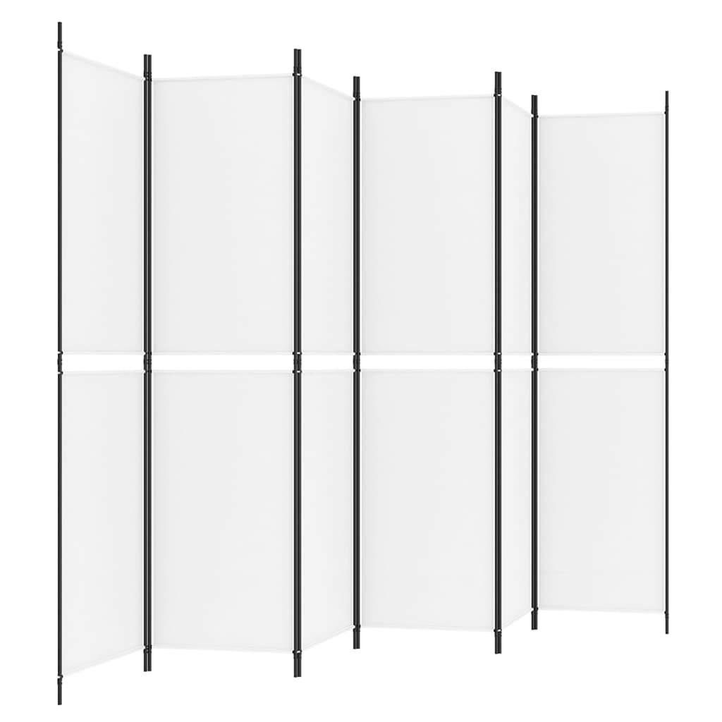 6-paneelinen Tilanjakaja valkoinen 300x200 cm kangas - Sisustajankoti.fi