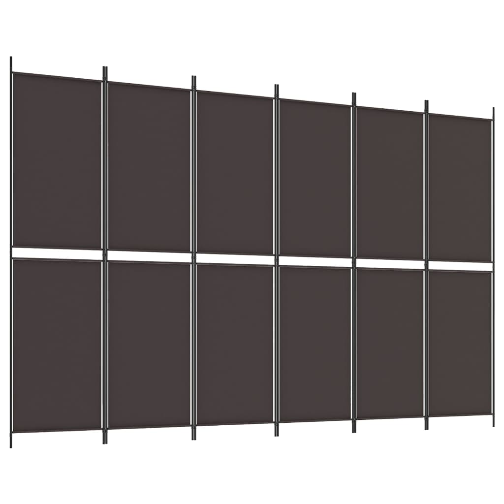 6-paneelinen Tilanjakaja ruskea 300x200 cm kangas - Sisustajankoti.fi