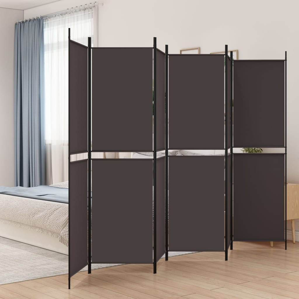 6-paneelinen Tilanjakaja ruskea 300x200 cm kangas - Sisustajankoti.fi