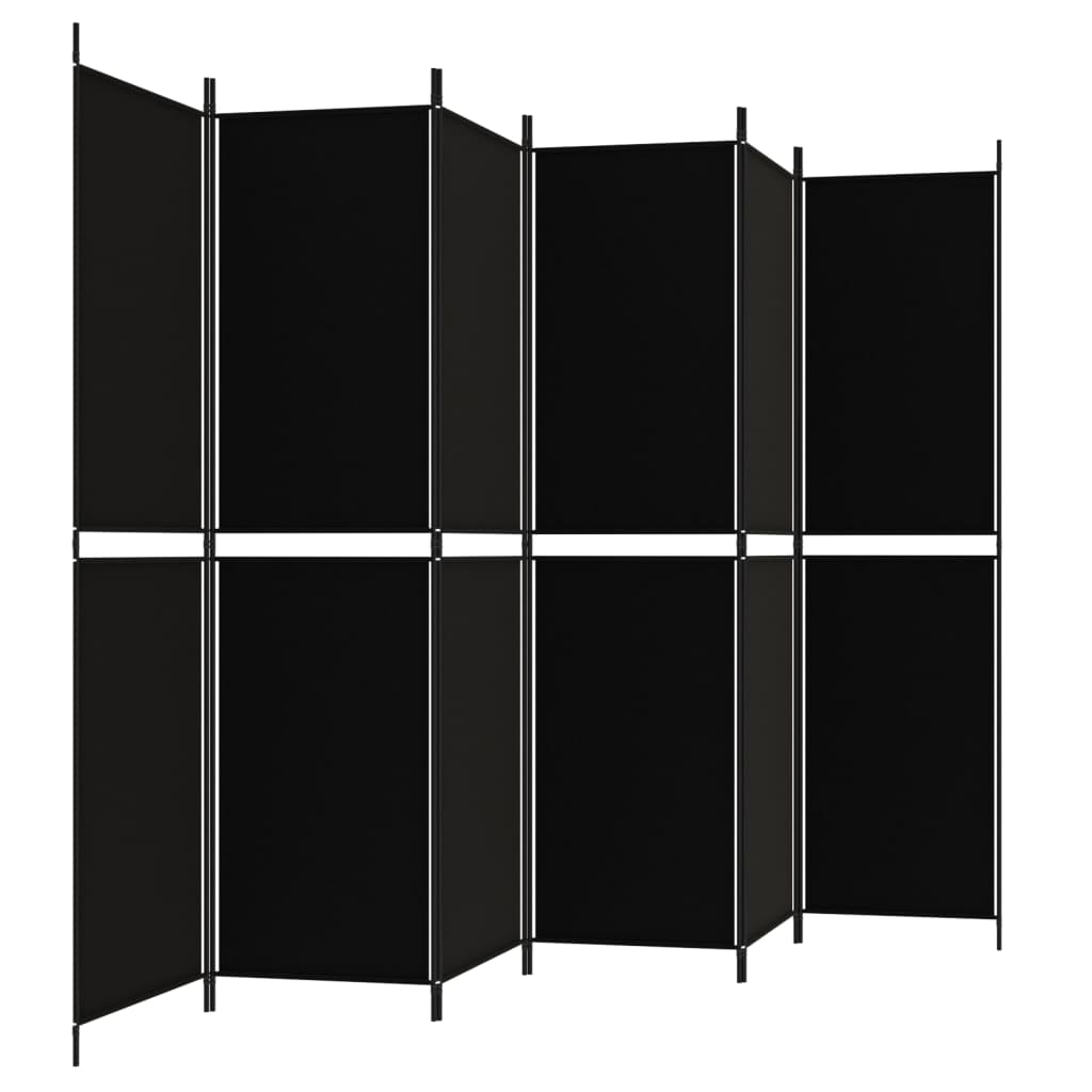 6-paneelinen Tilanjakaja musta 300x200 cm kangas - Sisustajankoti.fi