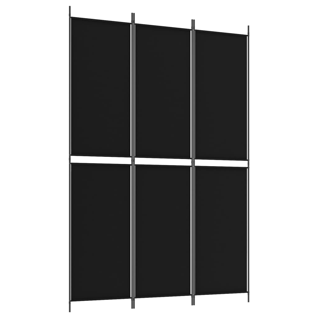 3-paneelinen Tilanjakaja musta 150x220 cm kangas - Sisustajankoti.fi