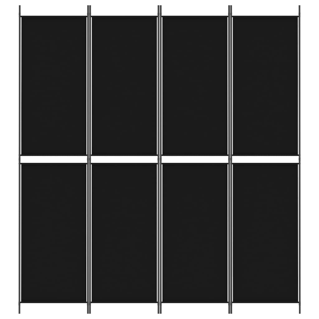4-paneelinen Tilanjakaja musta 200x220 cm kangas - Sisustajankoti.fi