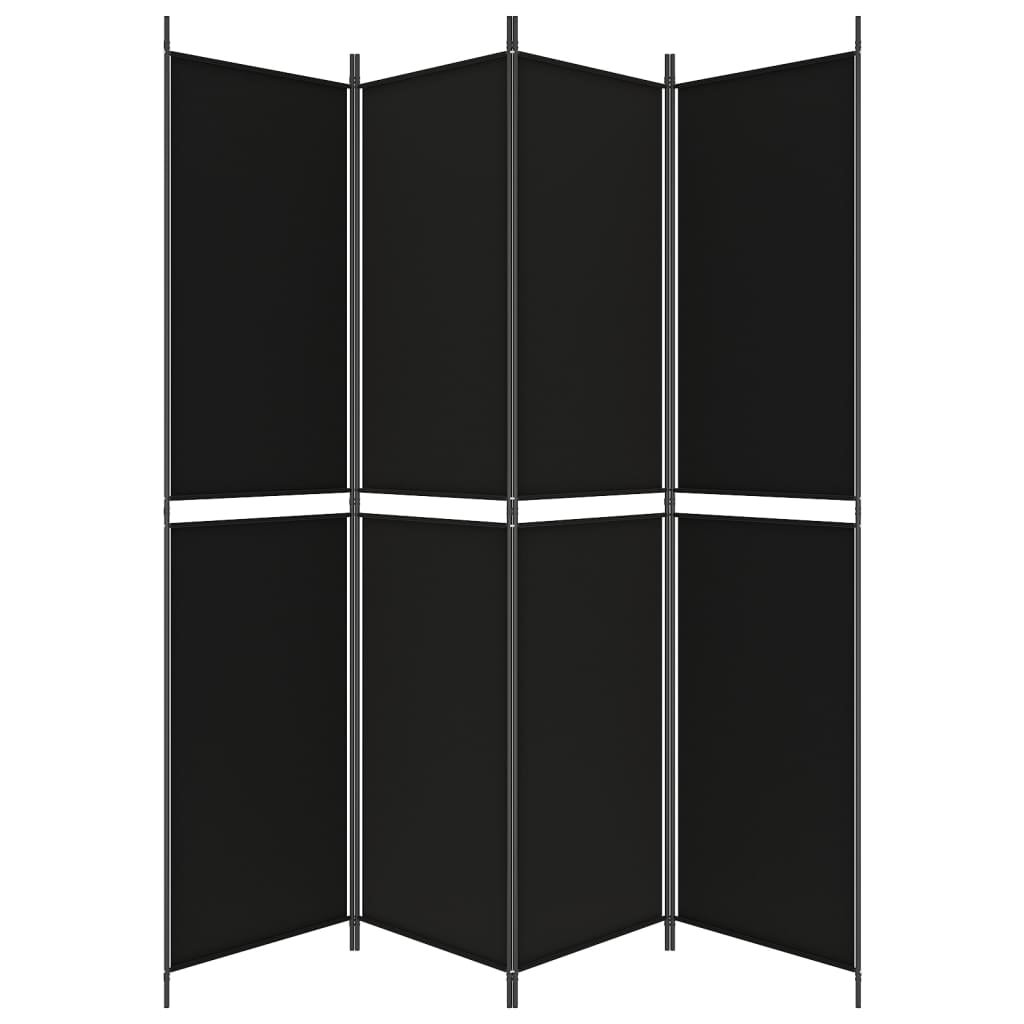 4-paneelinen Tilanjakaja musta 200x220 cm kangas - Sisustajankoti.fi