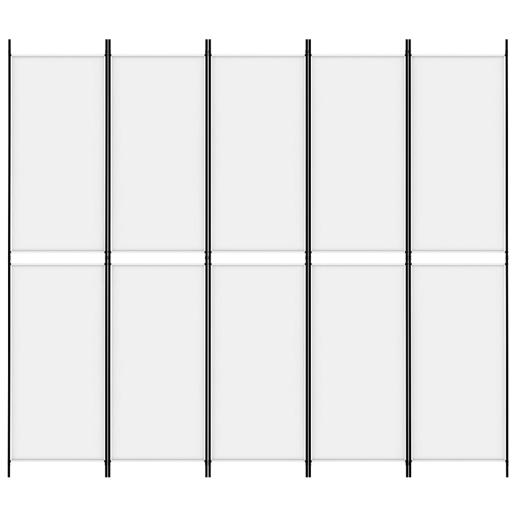 5-paneelinen Tilanjakaja valkoinen 250x220 cm kangas - Sisustajankoti.fi