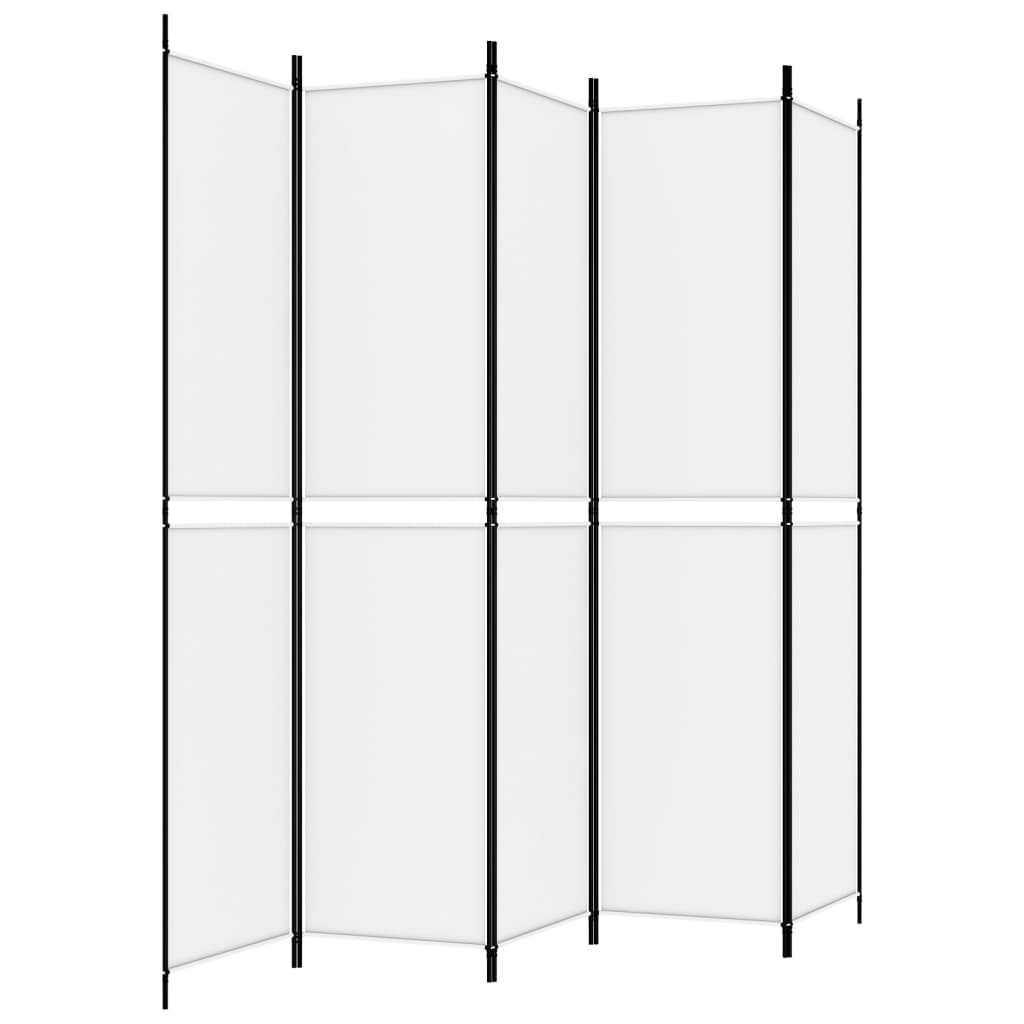 5-paneelinen Tilanjakaja valkoinen 250x220 cm kangas - Sisustajankoti.fi