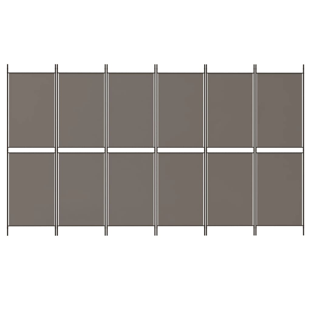6-paneelinen Tilanjakaja antrasiitti 300x220 cm kangas - Sisustajankoti.fi