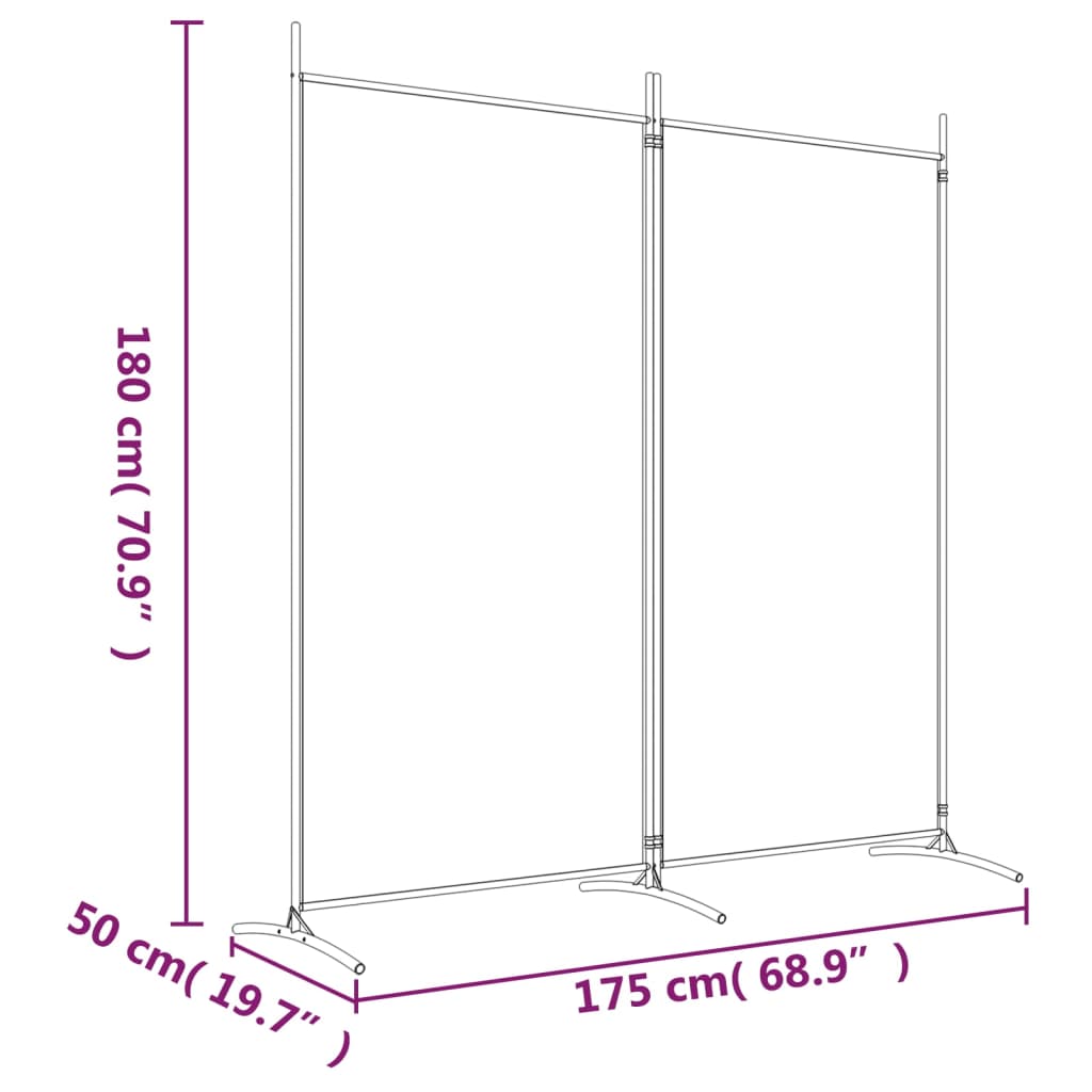 2-paneelinen Tilanjakaja musta 175x180 cm kangas - Sisustajankoti.fi