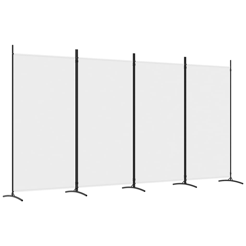 4-paneelinen Tilanjakaja valkoinen 346x180 cm kangas - Sisustajankoti.fi