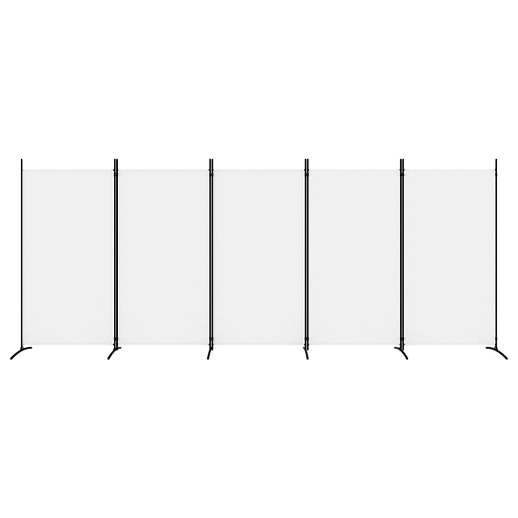 5-paneelinen tilanjakaja valkoinen 433x180 cm kangas - Sisustajankoti.fi