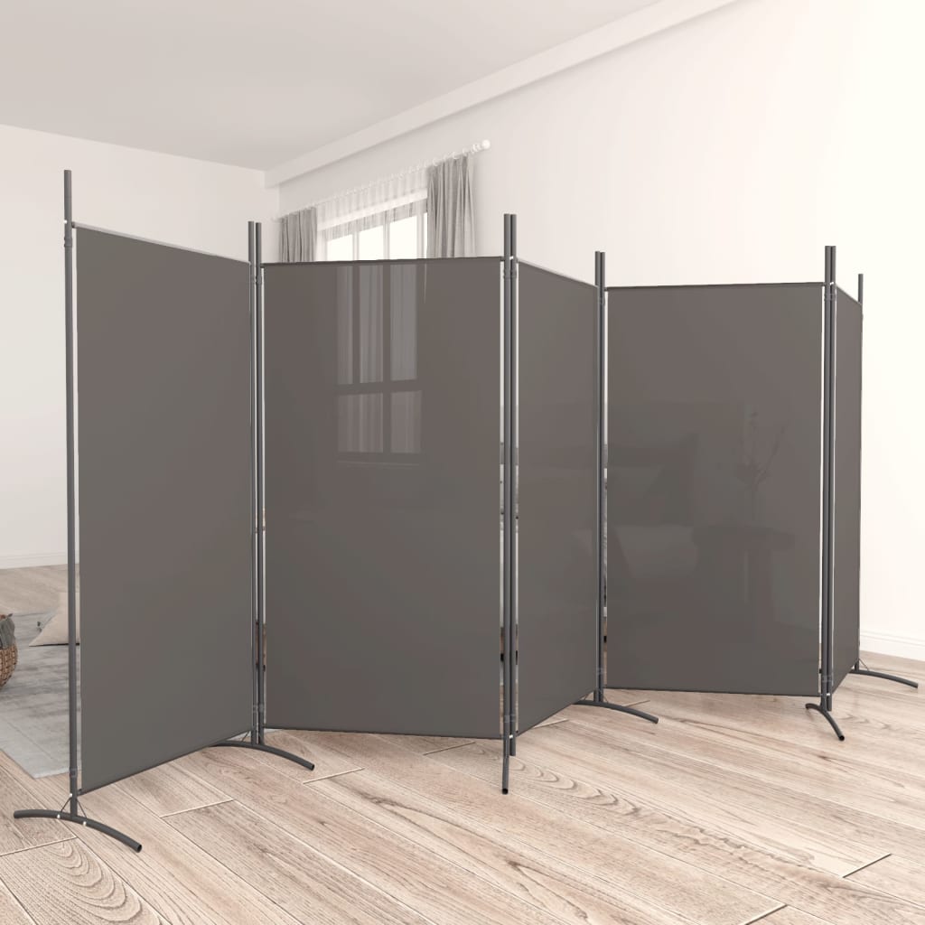 5-paneelinen Tilanjakaja antrasiitti 433x180 cm kangas - Sisustajankoti.fi