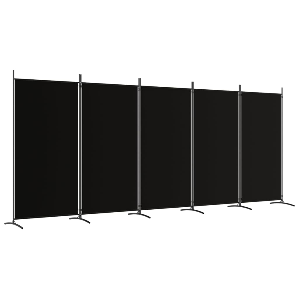 5-paneelinen Tilanjakaja musta 433x180 cm kangas - Sisustajankoti.fi