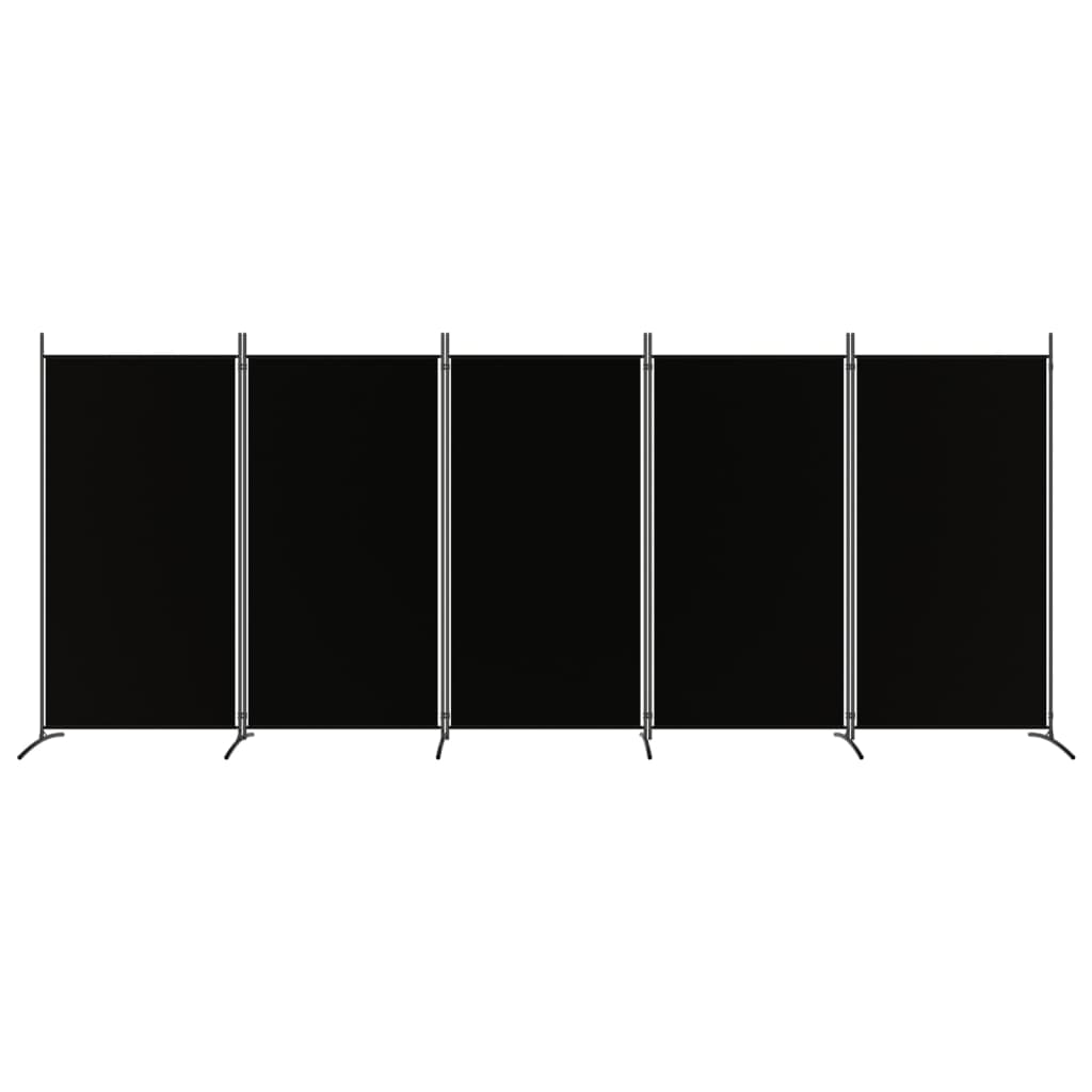 5-paneelinen Tilanjakaja musta 433x180 cm kangas - Sisustajankoti.fi