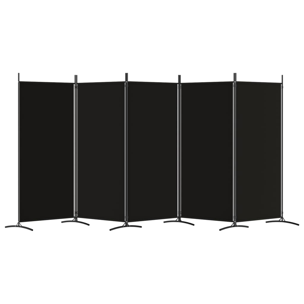 5-paneelinen Tilanjakaja musta 433x180 cm kangas - Sisustajankoti.fi