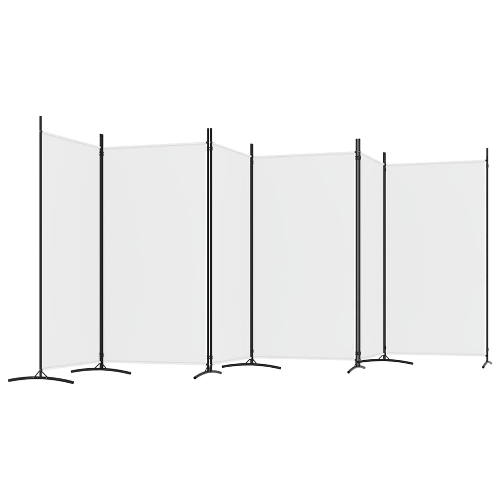 6-paneelinen Tilanjakaja valkoinen 520x180 cm kangas - Sisustajankoti.fi