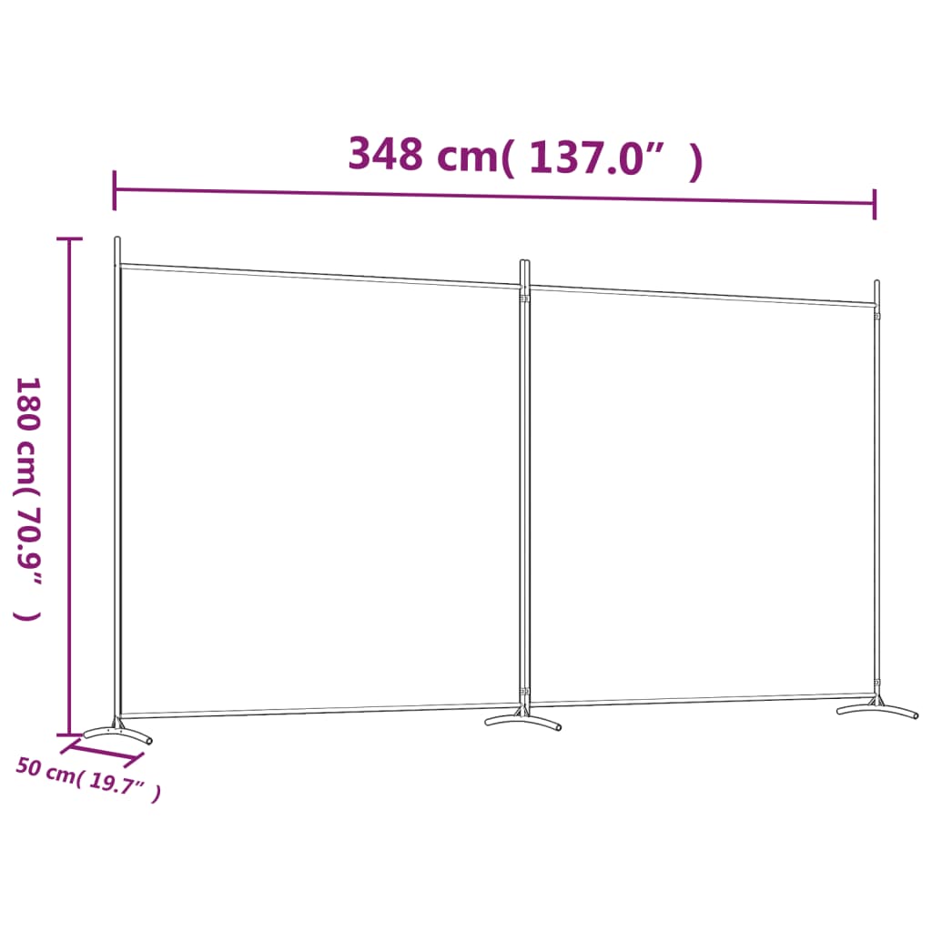 2-paneelinen Tilanjakaja 348x180 cm antrasiitti - Sisustajankoti.fi