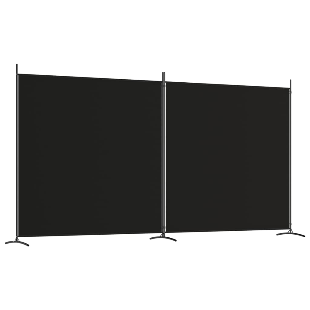 2-paneelinen Tilanjakaja musta 348x180 cm kangas - Sisustajankoti.fi