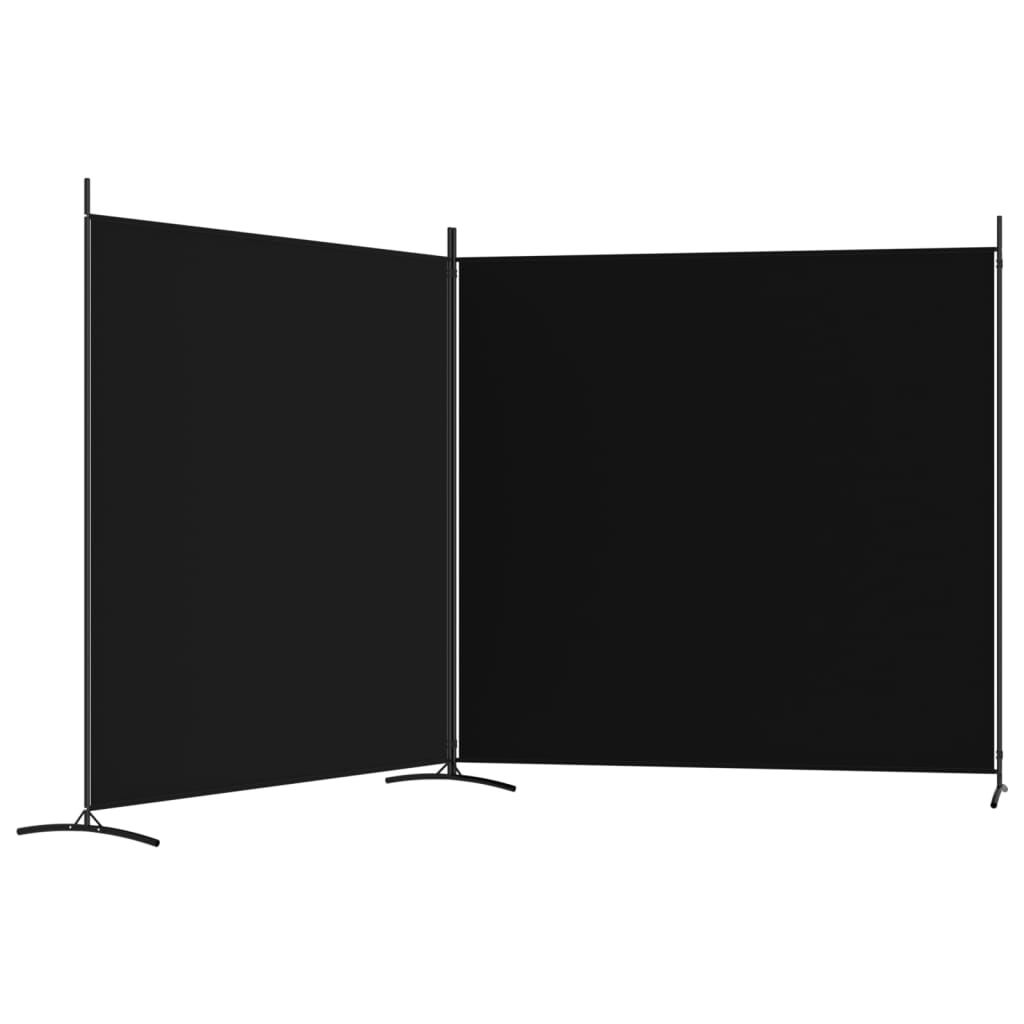 2-paneelinen Tilanjakaja musta 348x180 cm kangas - Sisustajankoti.fi