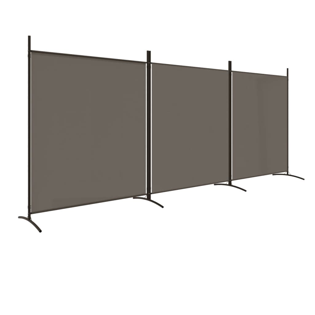 3-paneelinen Tilanjakaja antrasiitti 525x180 cm kangas - Sisustajankoti.fi
