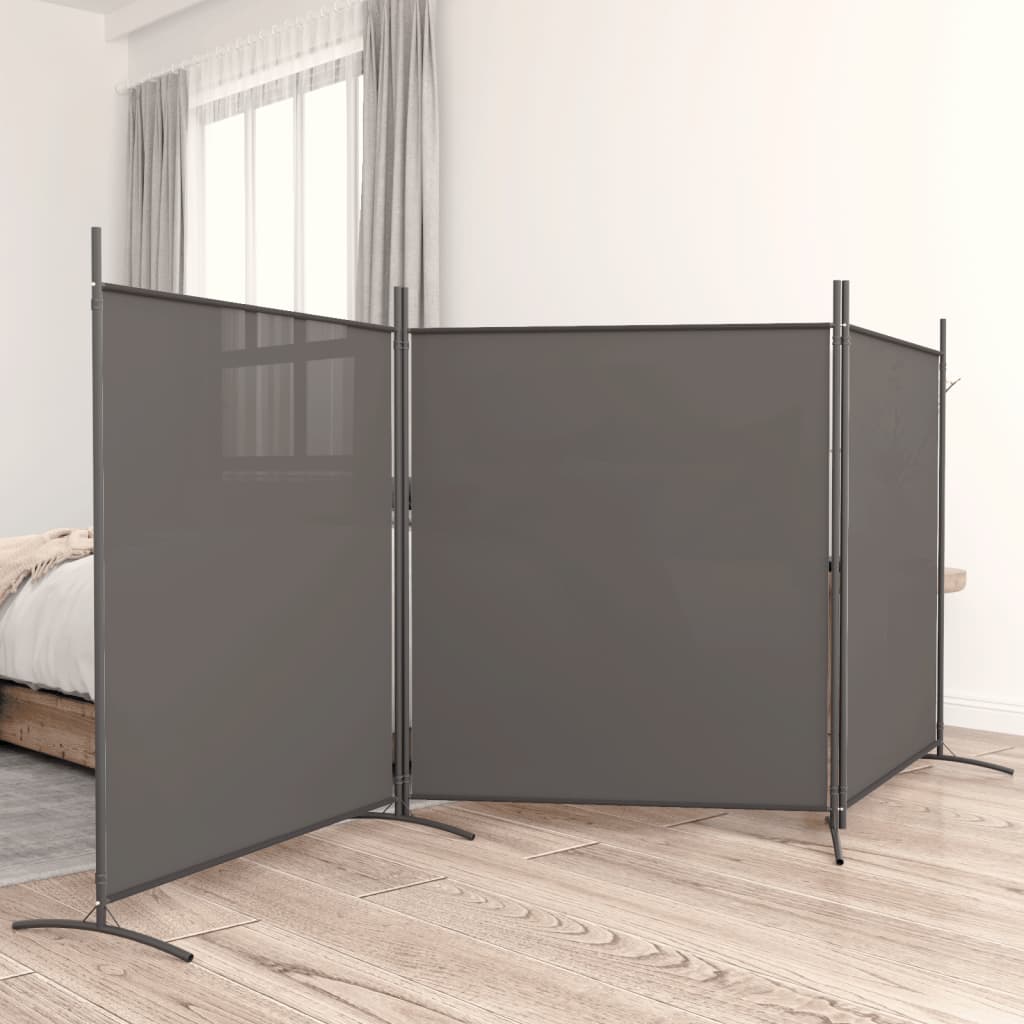 3-paneelinen Tilanjakaja antrasiitti 525x180 cm kangas - Sisustajankoti.fi