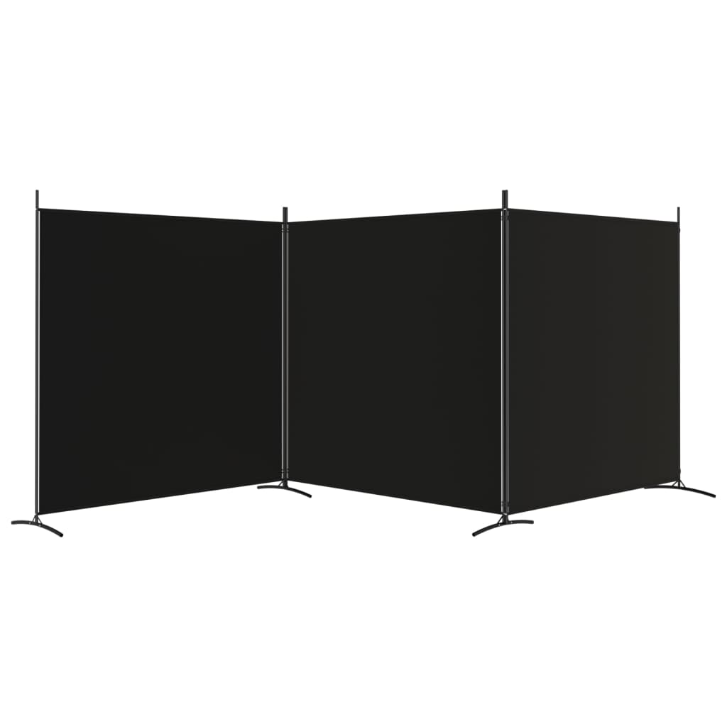 3-paneelinen Tilanjakaja musta 525x180 cm kangas - Sisustajankoti.fi