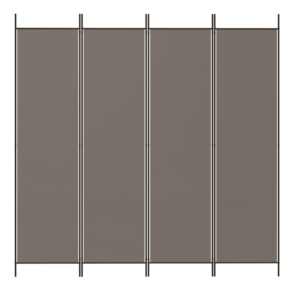 4-paneelinen Tilanjakaja antrasiitti 698x180 cm kangas - Sisustajankoti.fi