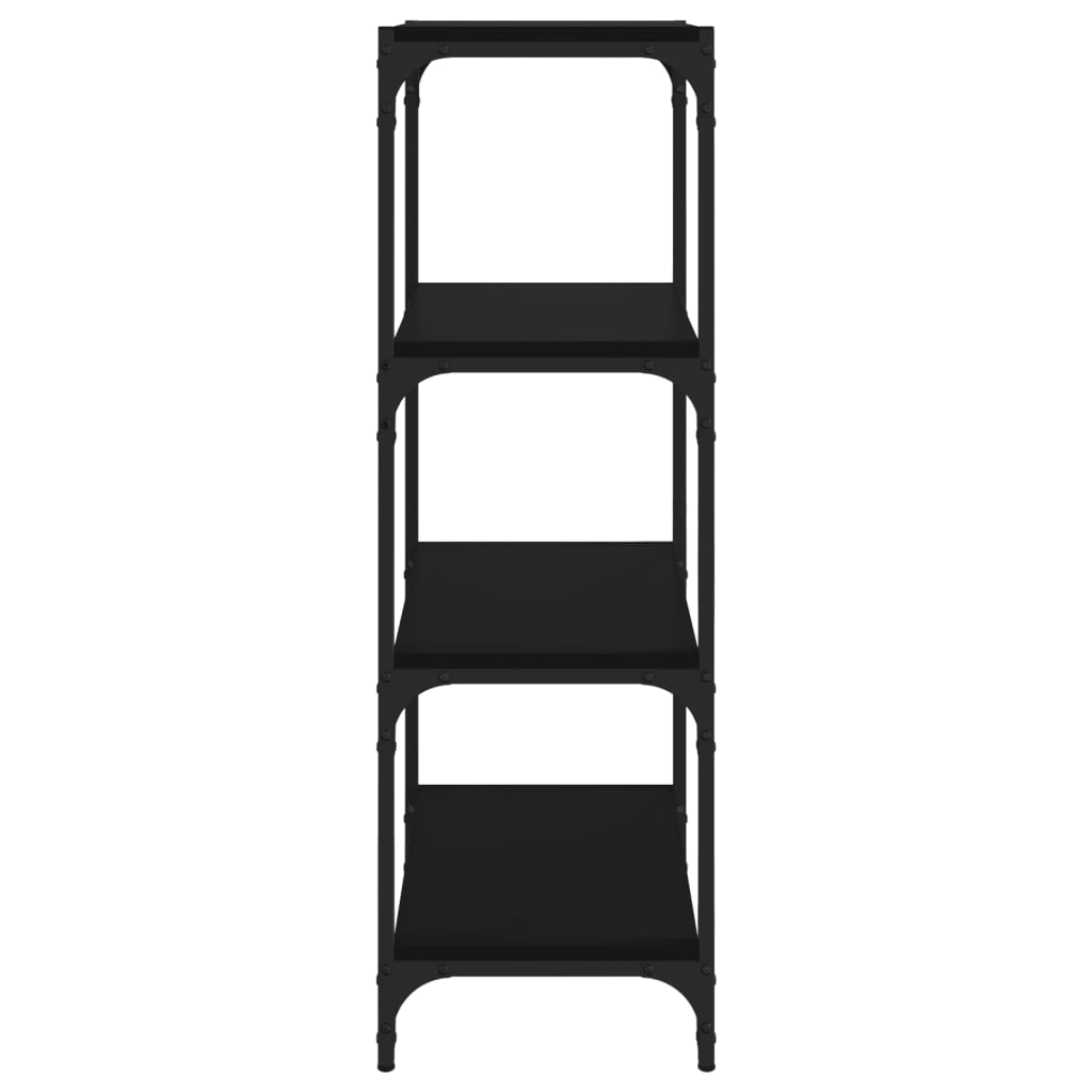 Kirjahylly musta 40x33x100 cm tekninen puu ja teräs - Sisustajankoti.fi