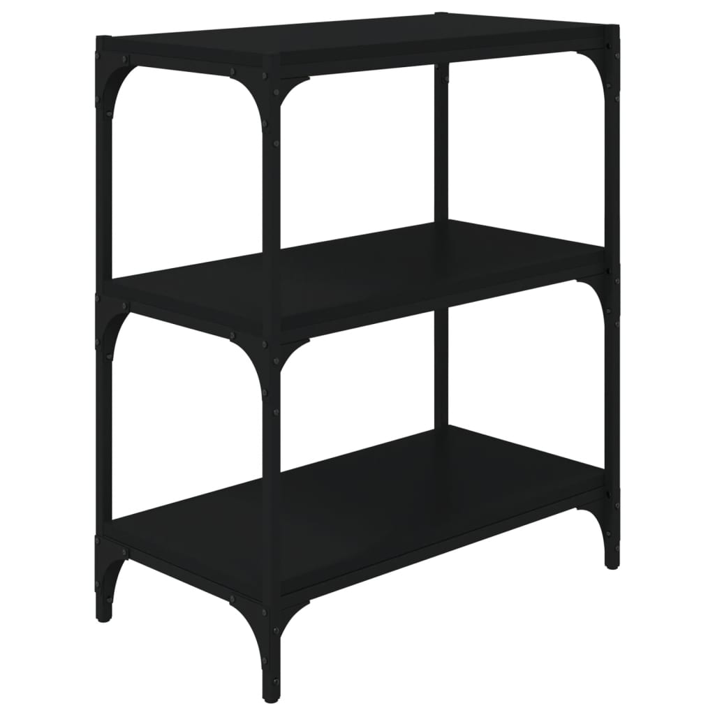 Kirjahylly musta 60x33x70,5 cm tekninen puu ja teräs - Sisustajankoti.fi