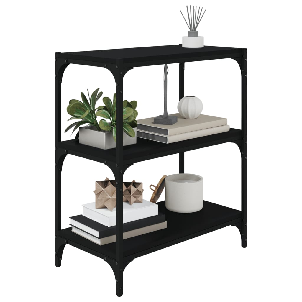 Kirjahylly musta 60x33x70,5 cm tekninen puu ja teräs - Sisustajankoti.fi