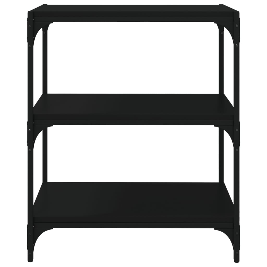 Kirjahylly musta 60x33x70,5 cm tekninen puu ja teräs - Sisustajankoti.fi