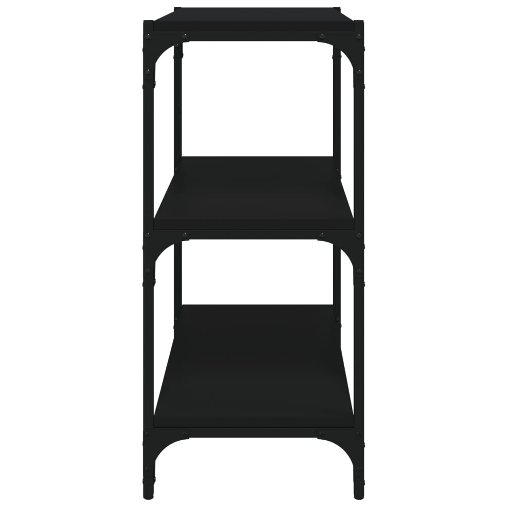 Kirjahylly musta 60x33x70,5 cm tekninen puu ja teräs - Sisustajankoti.fi
