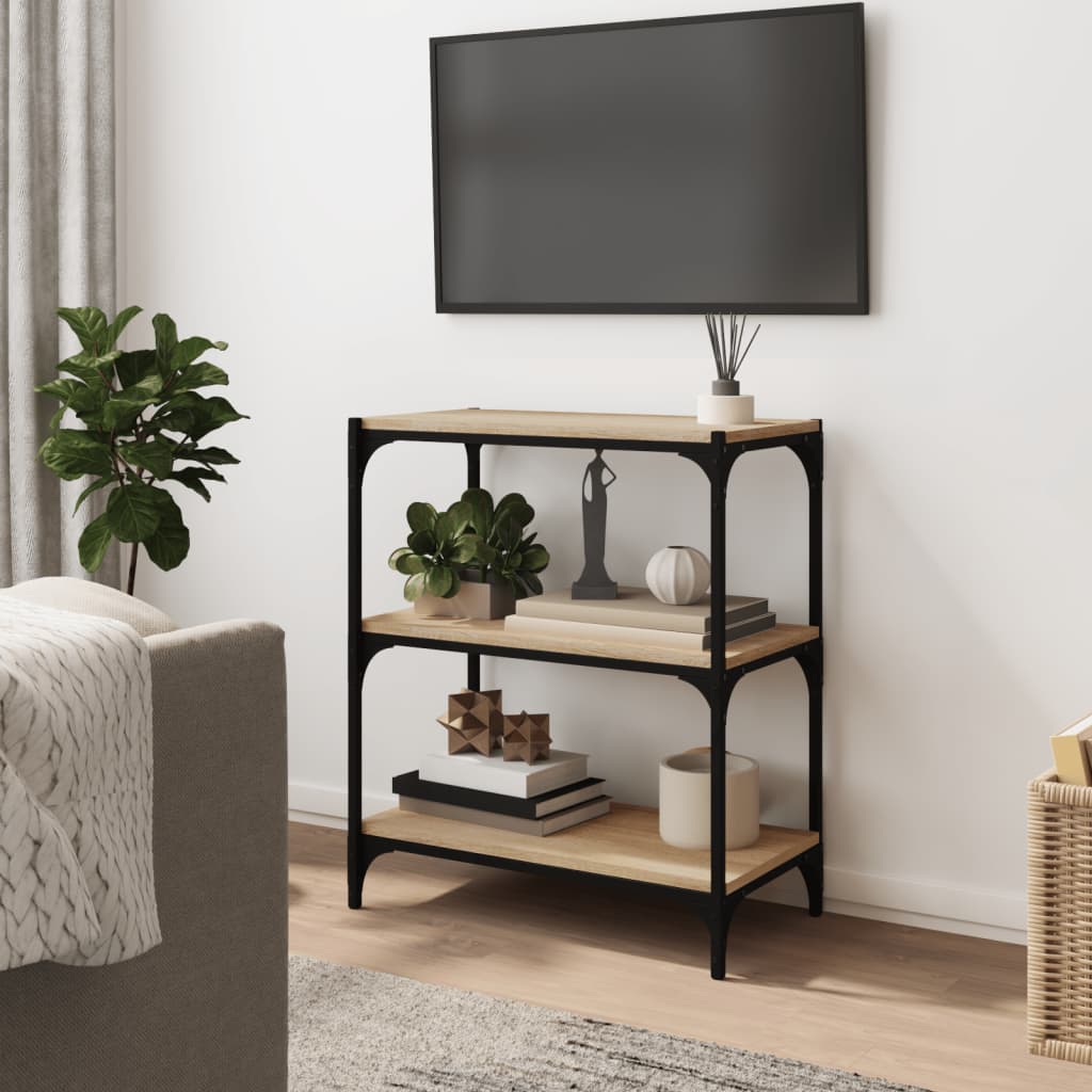 Kirjahylly Sonoma-tammi 60x33x70,5 cm tekninen puu ja teräs - Sisustajankoti.fi