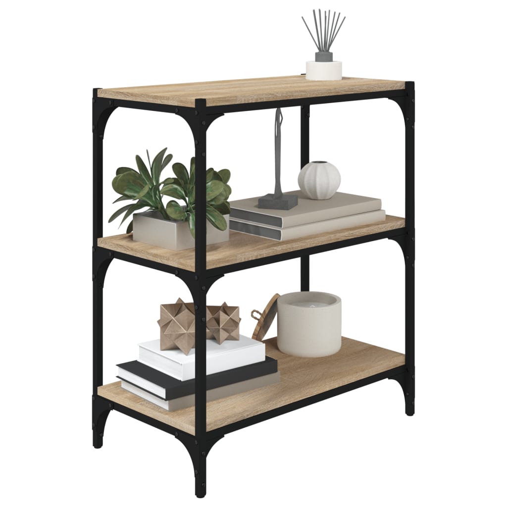 Kirjahylly Sonoma-tammi 60x33x70,5 cm tekninen puu ja teräs - Sisustajankoti.fi