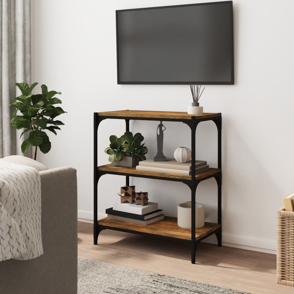 Kirjahylly savutammi 60x33x70,5 cm tekninen puu ja teräs - Sisustajankoti.fi