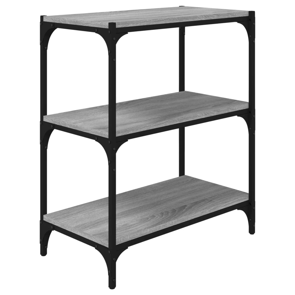 Kirjahylly harmaa Sonoma 60x33x70,5 cm tekninen puu ja teräs - Sisustajankoti.fi