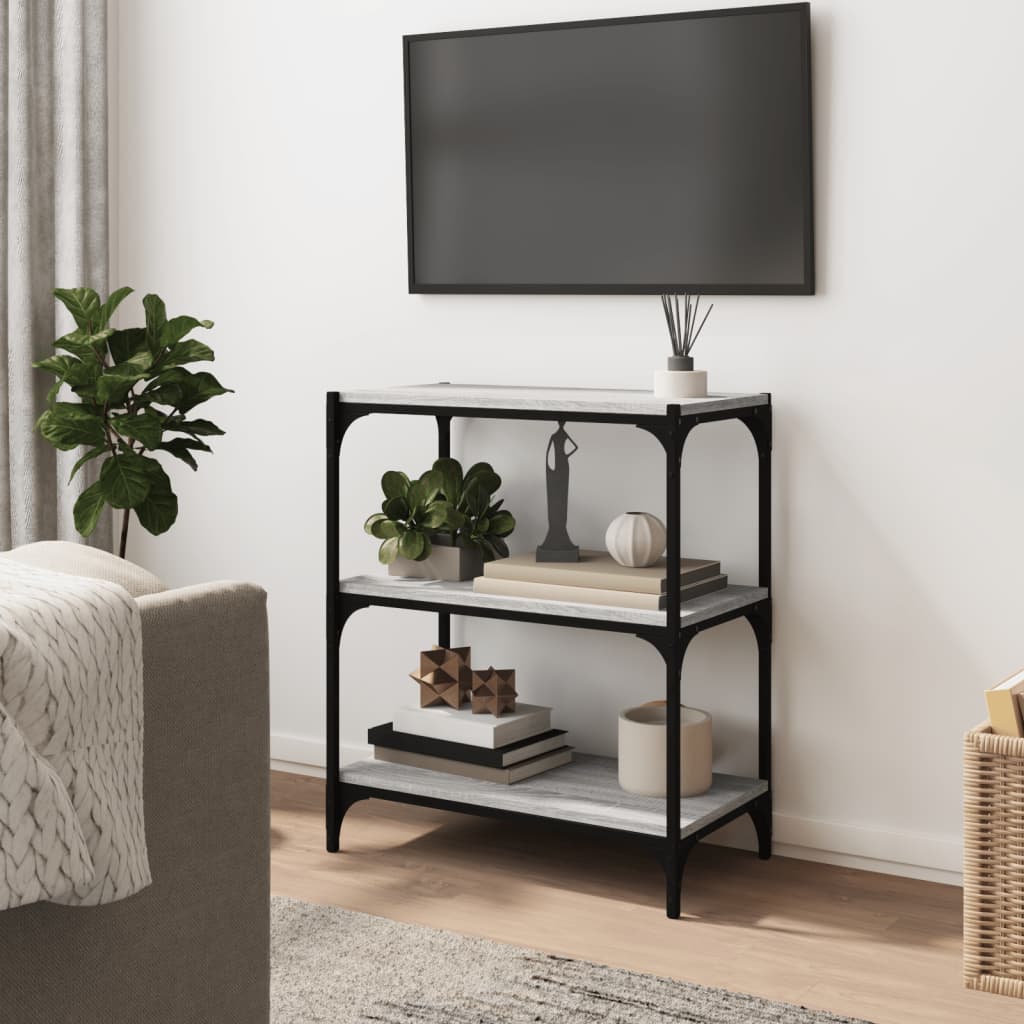 Kirjahylly harmaa Sonoma 60x33x70,5 cm tekninen puu ja teräs - Sisustajankoti.fi