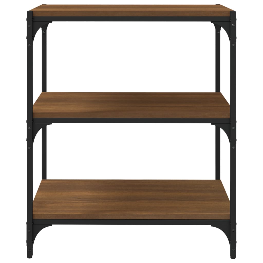 Kirjahylly ruskea tammi 60x33x70,5 cm tekninen puu ja teräs - Sisustajankoti.fi