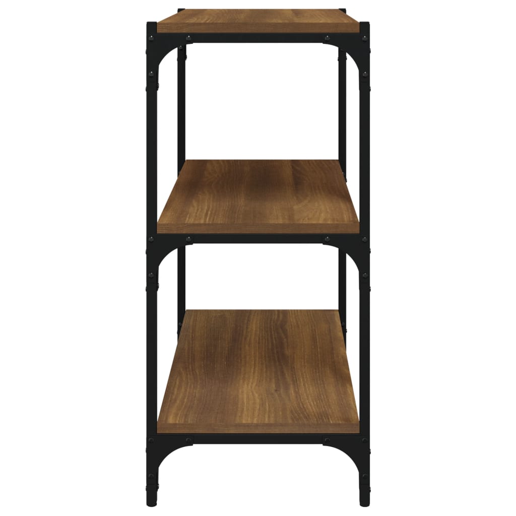 Kirjahylly ruskea tammi 60x33x70,5 cm tekninen puu ja teräs - Sisustajankoti.fi