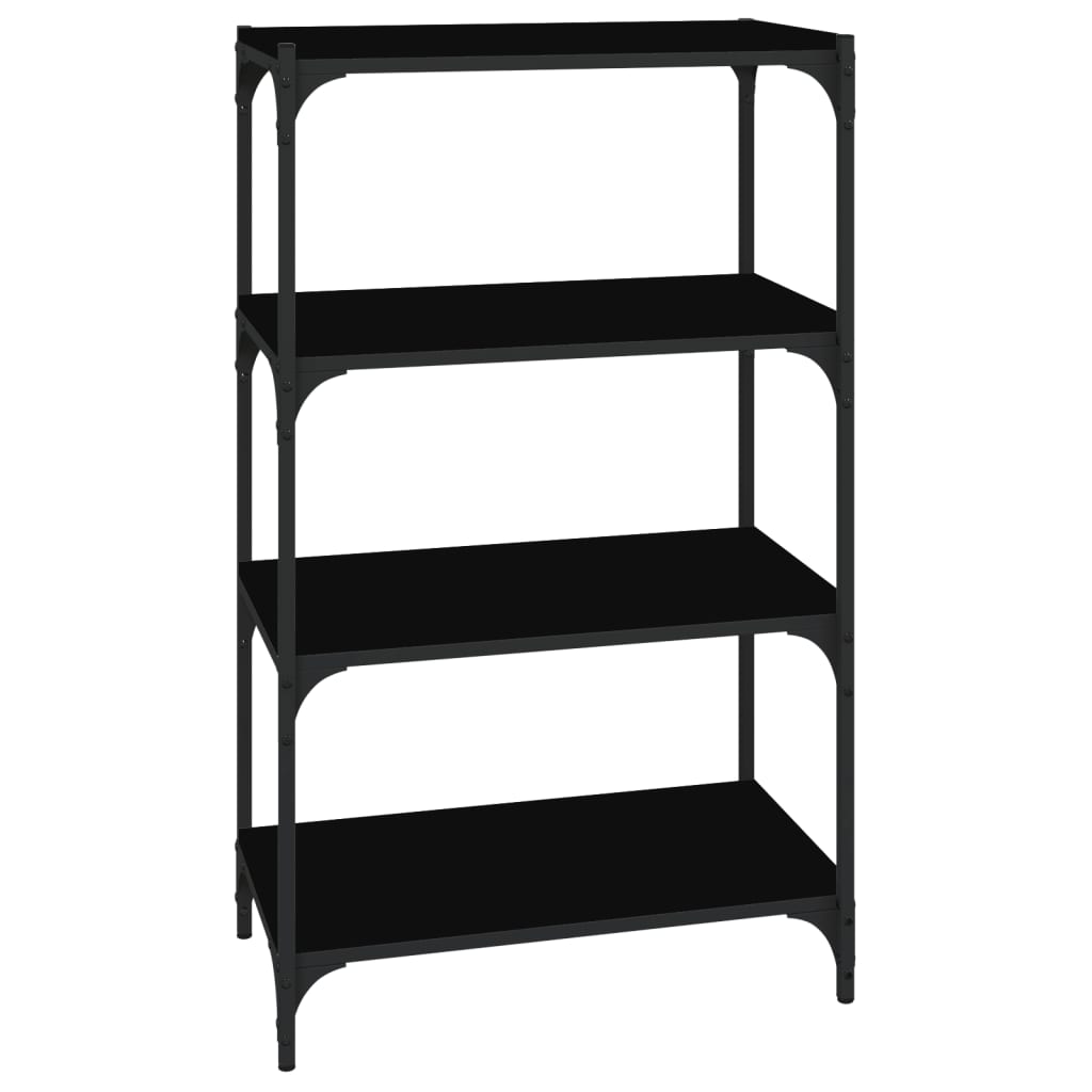 Kirjahylly musta 60x33x100 cm tekninen puu ja teräs - Sisustajankoti.fi