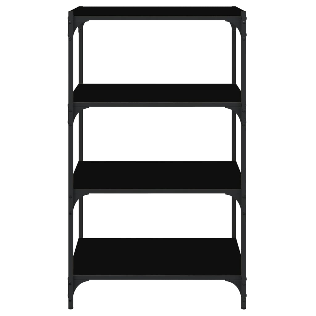 Kirjahylly musta 60x33x100 cm tekninen puu ja teräs - Sisustajankoti.fi