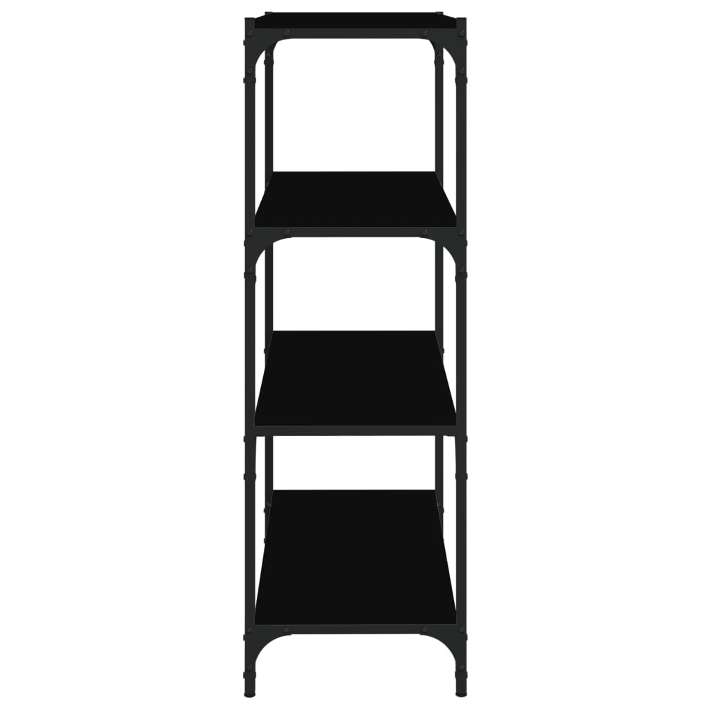 Kirjahylly musta 60x33x100 cm tekninen puu ja teräs - Sisustajankoti.fi