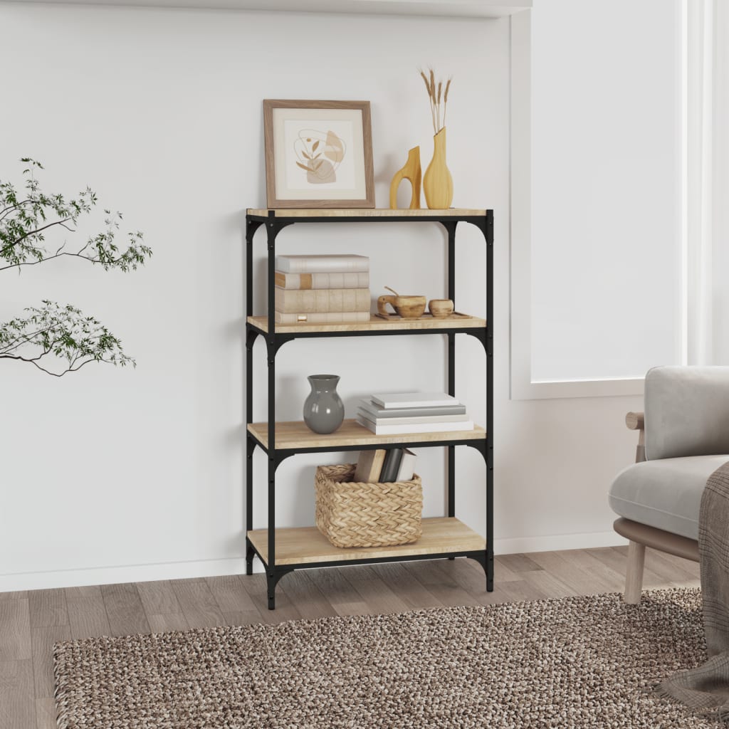 TV-taso Sonoma-tammi 60x33x100 cm tekninen puu ja teräs - Sisustajankoti.fi